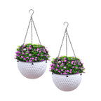 SOGA 2X White Hanging Self-Watering Resin Flower Pots (Large)