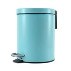 Foot Pedal Stainless Steel Trash Bin Round 12L Blue
