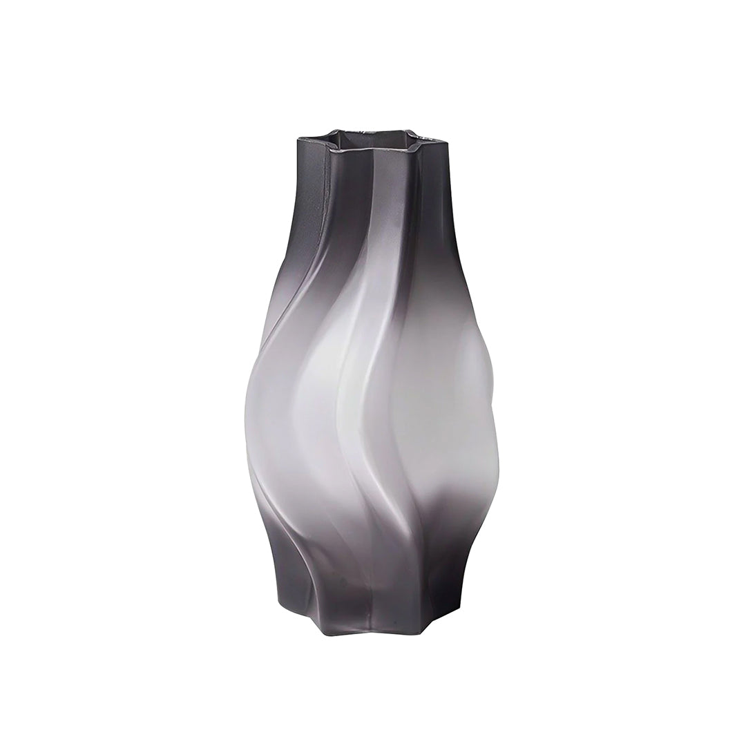 SOGA 24cm Glass Vase Grey with Beautiful glass Bubble Texture Art Vases
