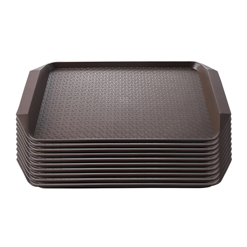 Rectangular Serving Tray Set of 10 Coffee