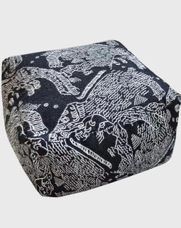 SOGA 55x30cm Black Squared Soft Pouffe Seat Cushion Elegant Home Accent Décor Stylish Footstool