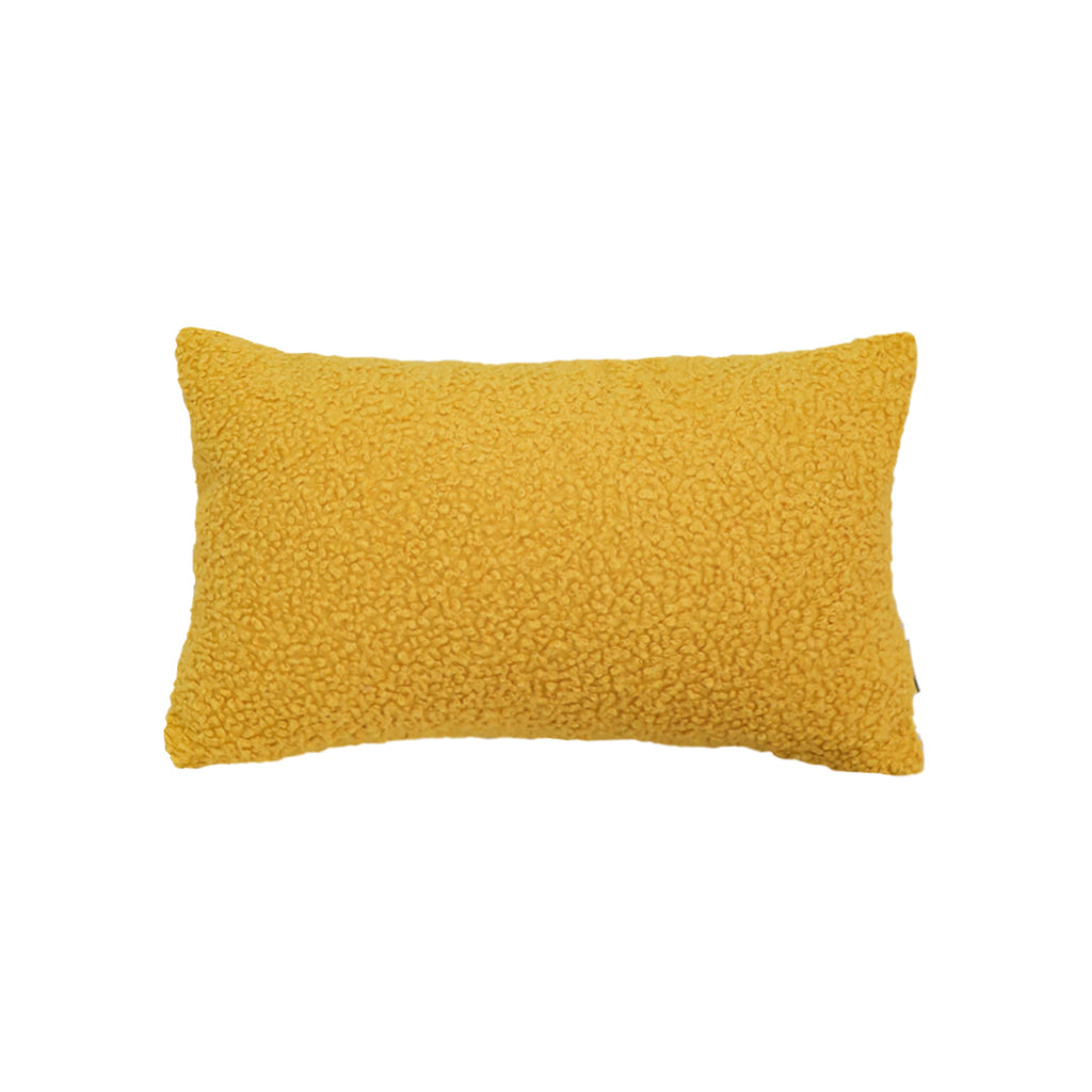 SOGA Boucle Textured Cushion 30x50cm Mustard Yellow Soft Cozy Decorative Throw Pillow