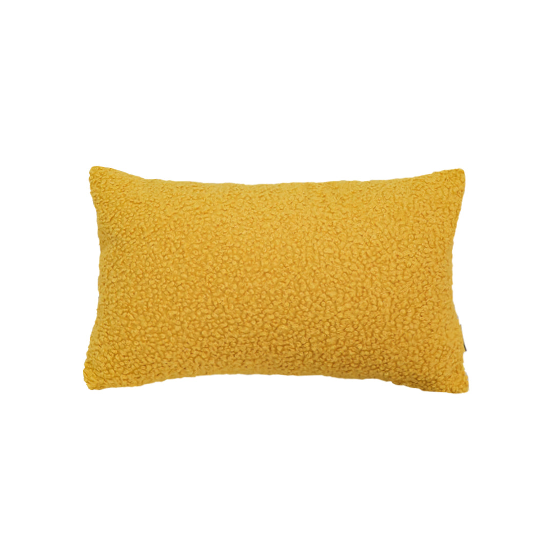SOGA Boucle Textured Cushion 30x50cm Mustard Yellow Soft Cozy Decorative Throw Pillow