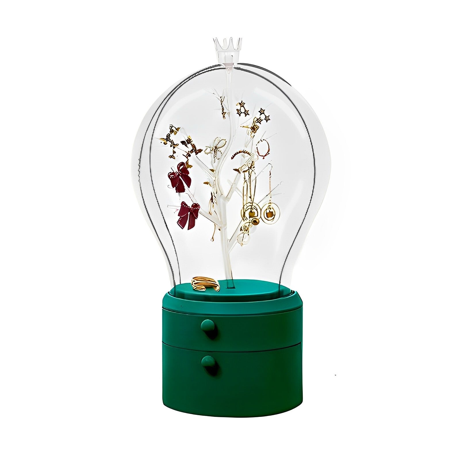 Green 360 Degree Rotating LED Light  Jewelry Storage Organiser