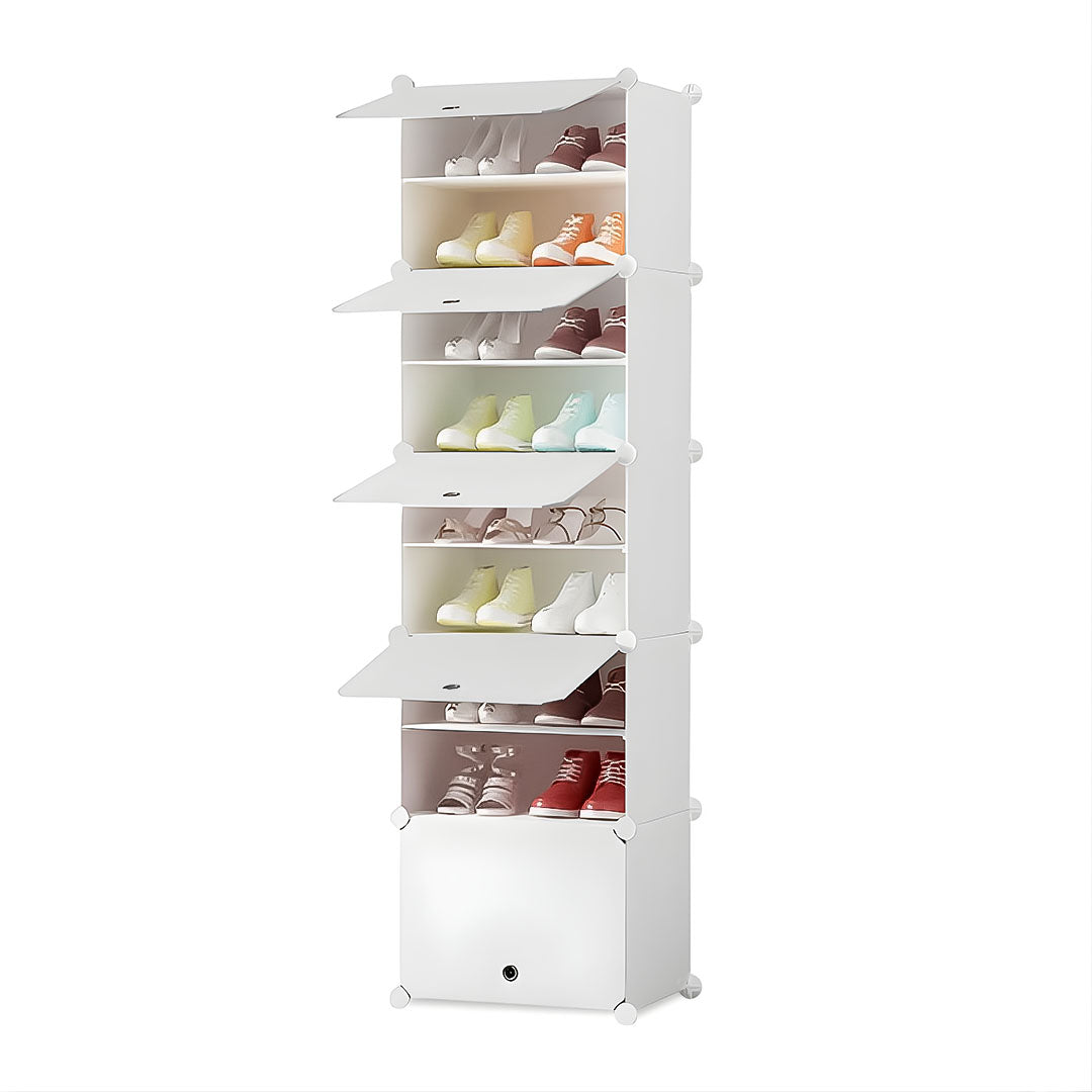 8 Tier White Shoe Rack Organizer