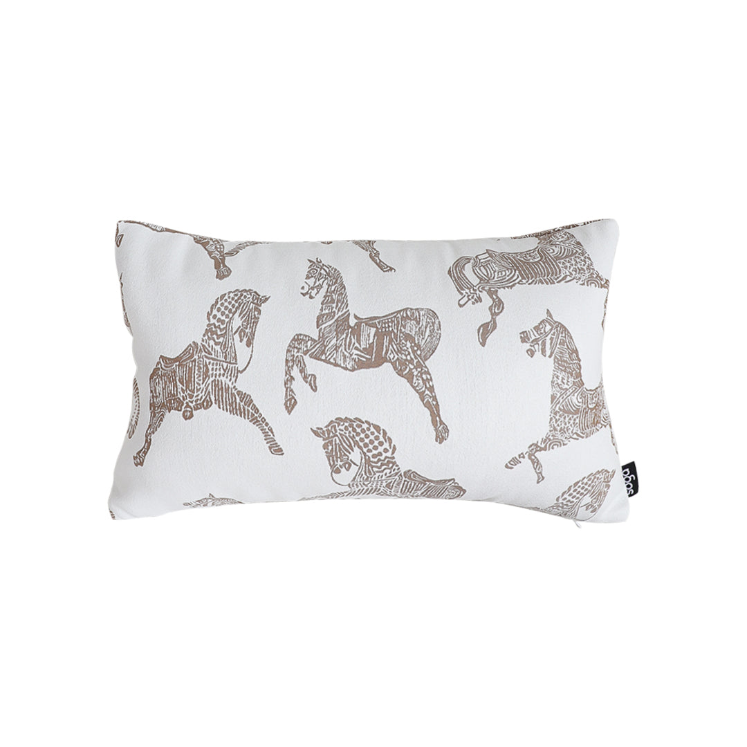 SOGA 35cm White Decorative Horse Pattern Cushion Throw Pillow