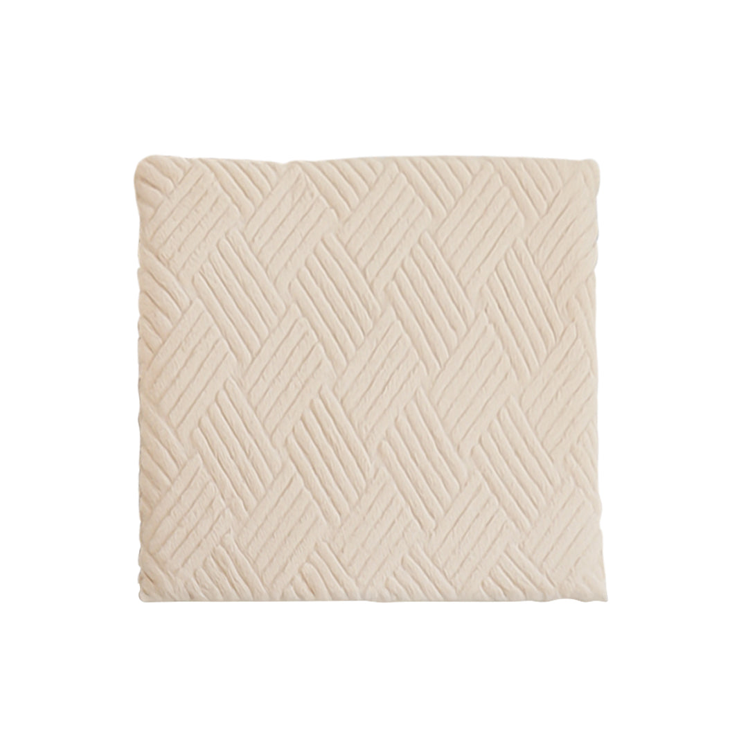 SOGA 45cm Beige Chevron Square Cushion Soft Leaning Plush Backrest Throw Seat Pillow