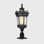 72cm Lantern Stand Elegant Aluminum & Glass Outdoor Light