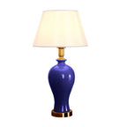 Ceramic Oval Table Lamp Dark Blue