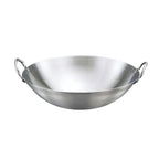 55cm Stainless Steel Kitchen Cooking Wok with 2 Sturdy Handles