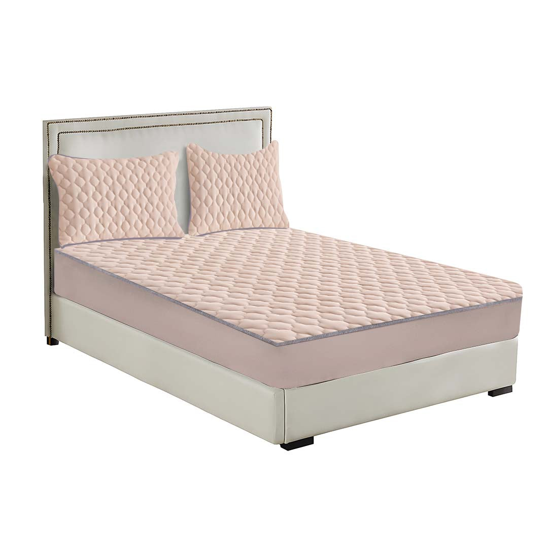183cm Beige Wide Mattress Cover Clover Design