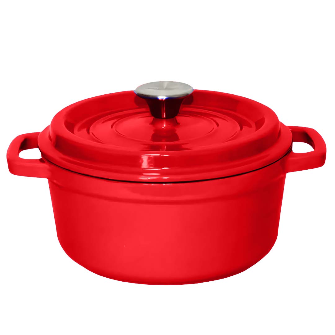 Cast Iron Porcelain Casserole 5L Red 26cm