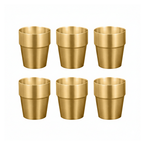 SOGA 175ml Stainless Steel Cups Set of 6 Reusable Durable Gold Drinking Tumblers