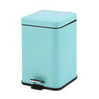 Foot Pedal Stainless Steel Trash Bin Square 6L Blue
