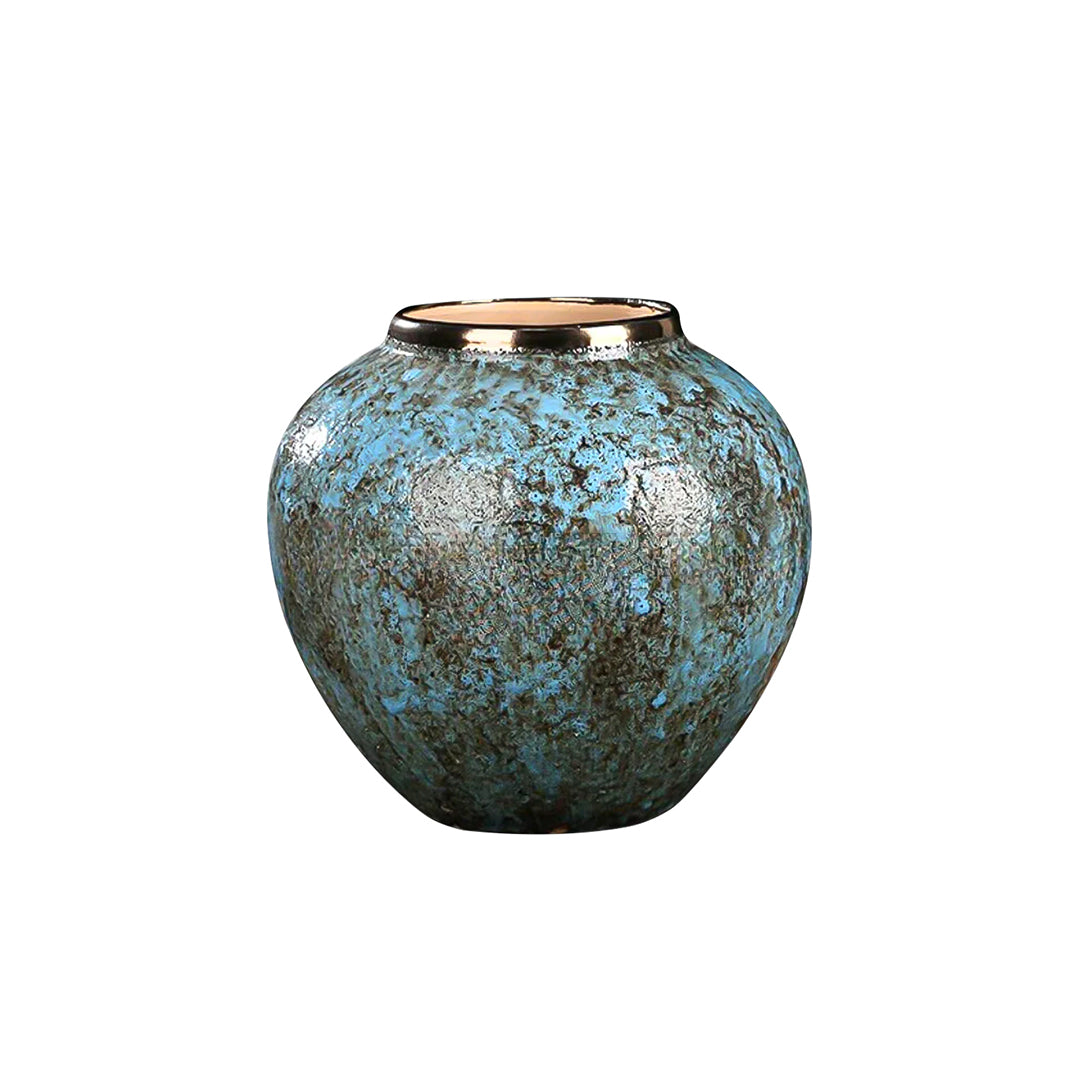 21x22cm Light Blue Small Ceramic Flower Vase Elegant Living Room Home Decor