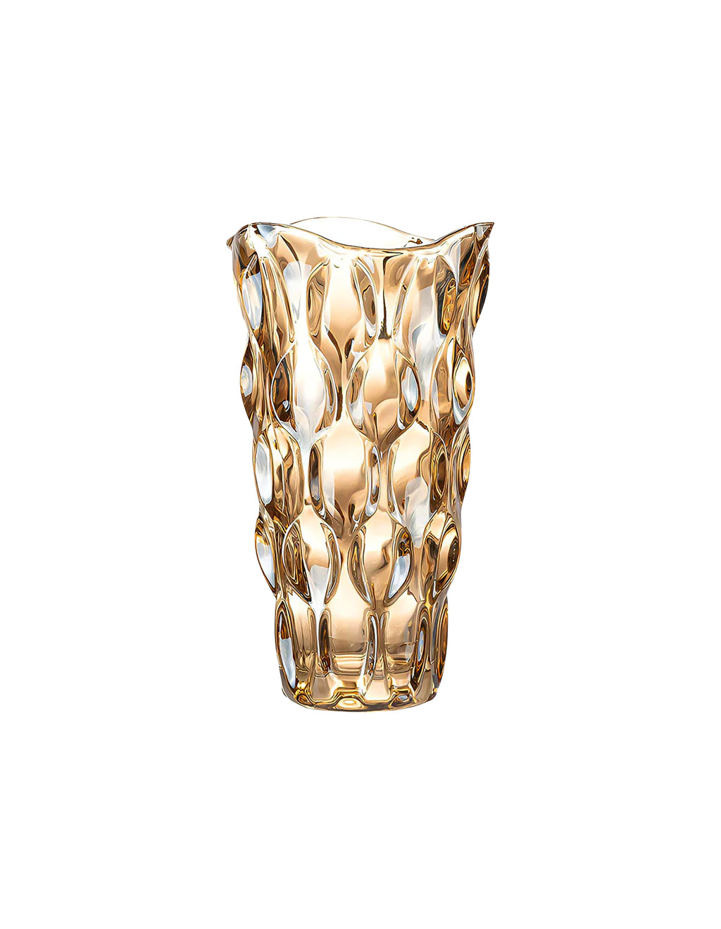 29.8cm Golden Amber Glass Crystal Vase
