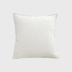 SOGA 50cm Beige Throw Pillow Warm Wabi-sabi Striped Corduroy Square