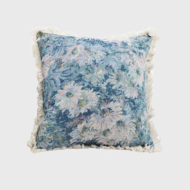 SOGA 45cm Oil Painting Shabby Chic Style Handmade Full Floral Needlepoint Throw Pillow