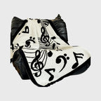 130x160cm Throw Blanket Black and White Musical Note