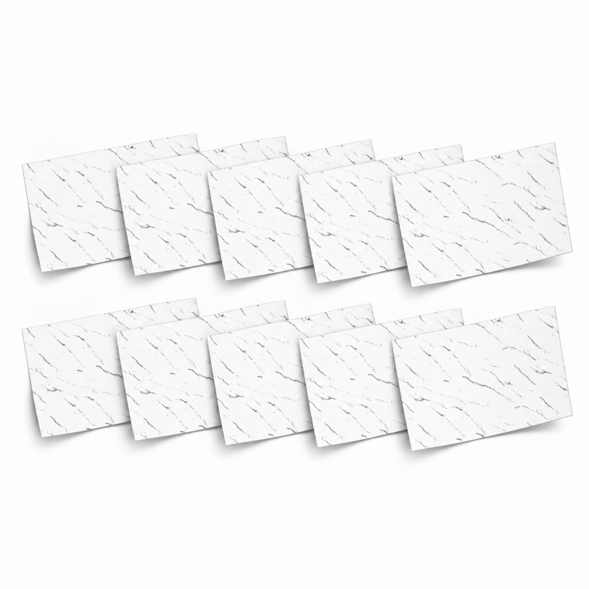 SOGA Peel & Stick Floor and Wall Tiles 30 x 60cm 10 Pack White Faux Marble