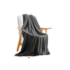 Grey Throw Blanket Warm Cozy Double Sided