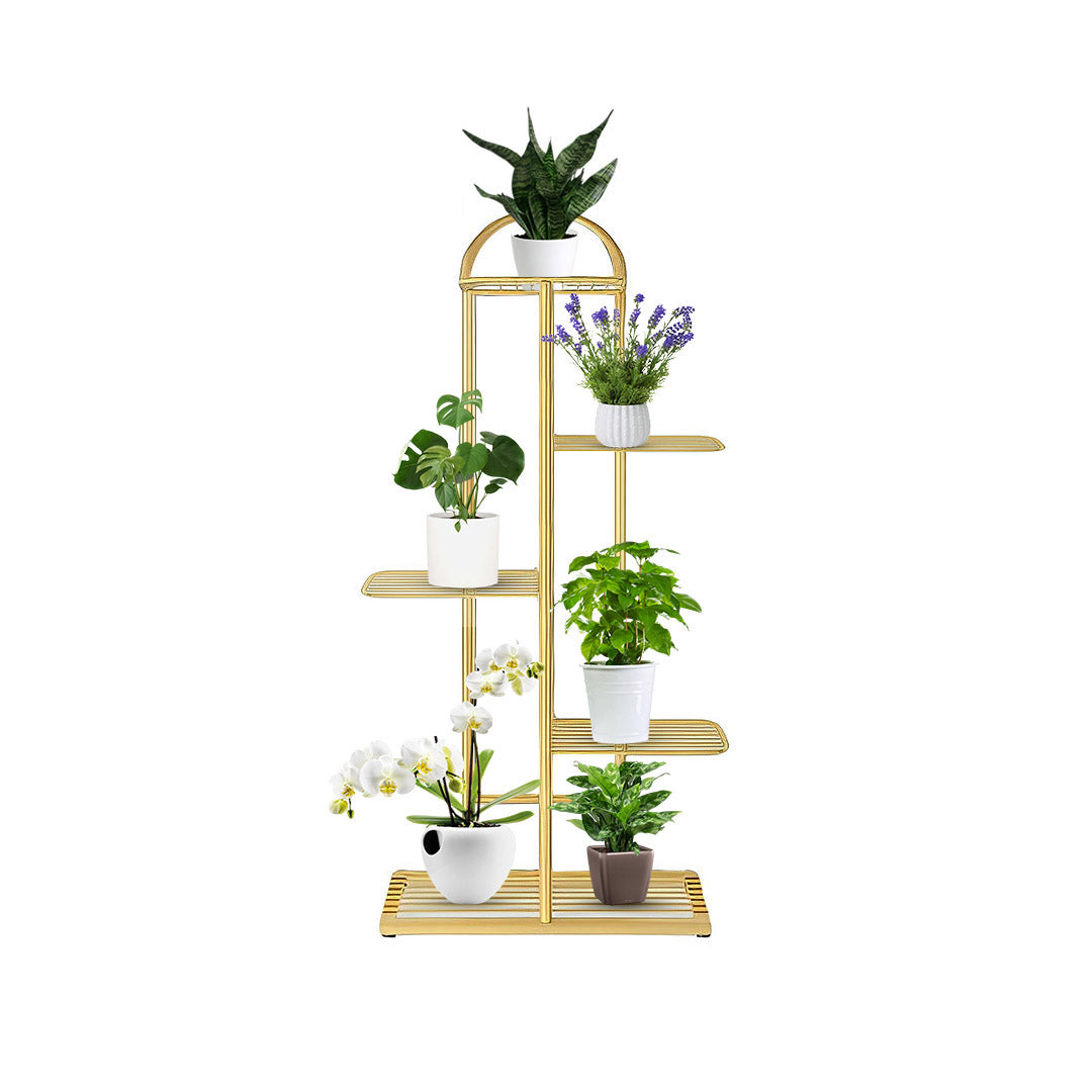 5 Tier Gold Metal Plant Flowerpot Display Rack