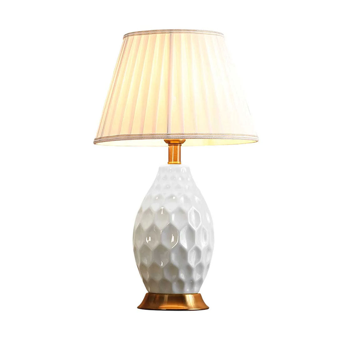 Textured Ceramic Table Lamp White