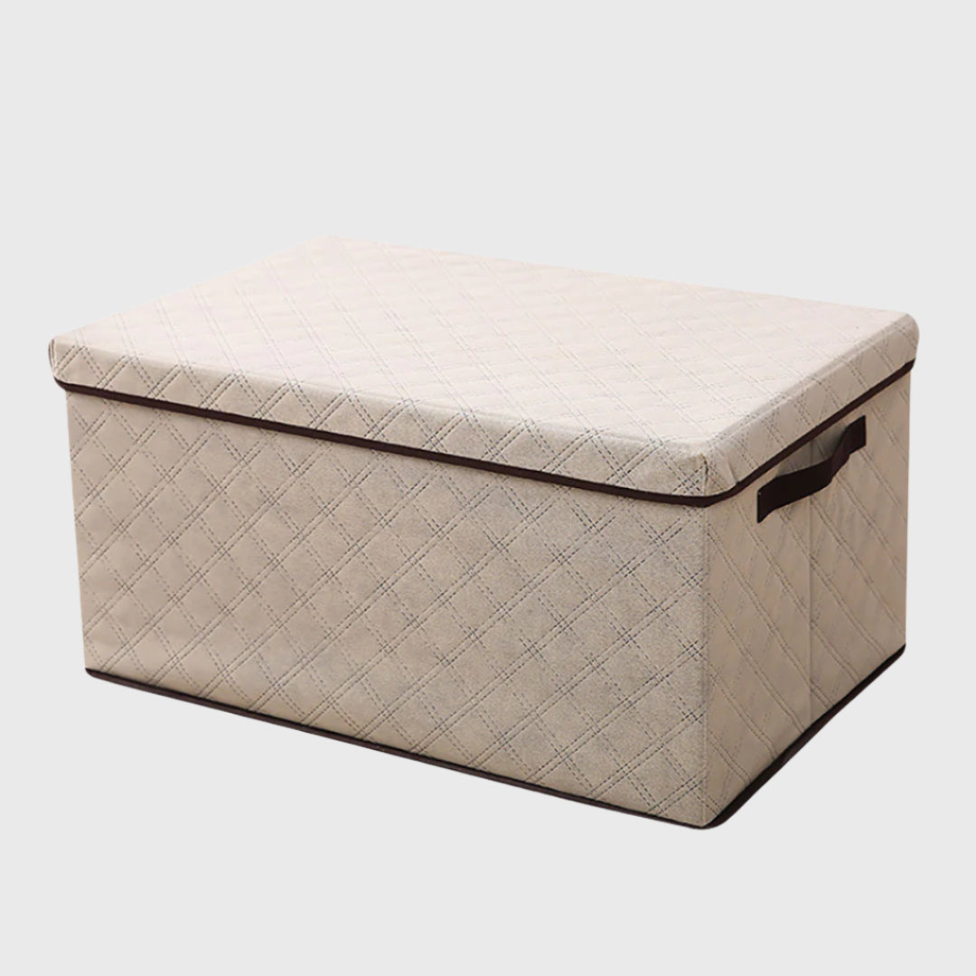 Large Beige Non-Woven Diamond Quilt Grid