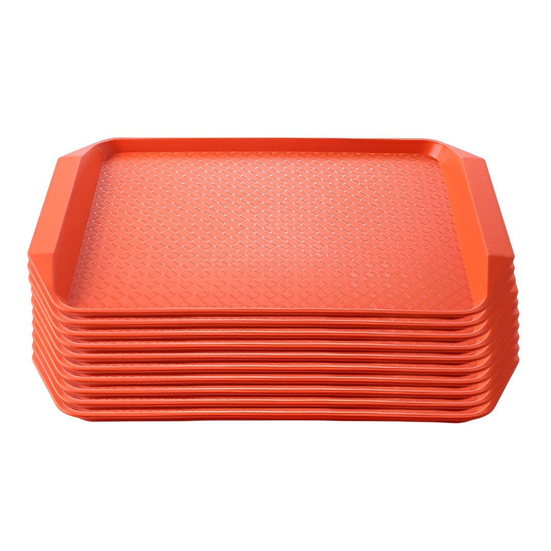 Rectangular Serving Tray Set of 10 Orange