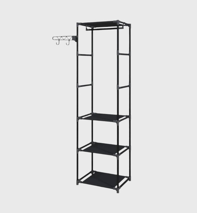 SOGA 45x35cm Hanging Clothes Rack Storage w/ 3 Layer Organizer Adjustable Shelves, Sturdy, Space-Saving