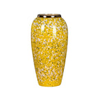 35x17cm Yellow with White Mini Floral Large Ceramic Flower Vase Elegant Living Room Home Decor