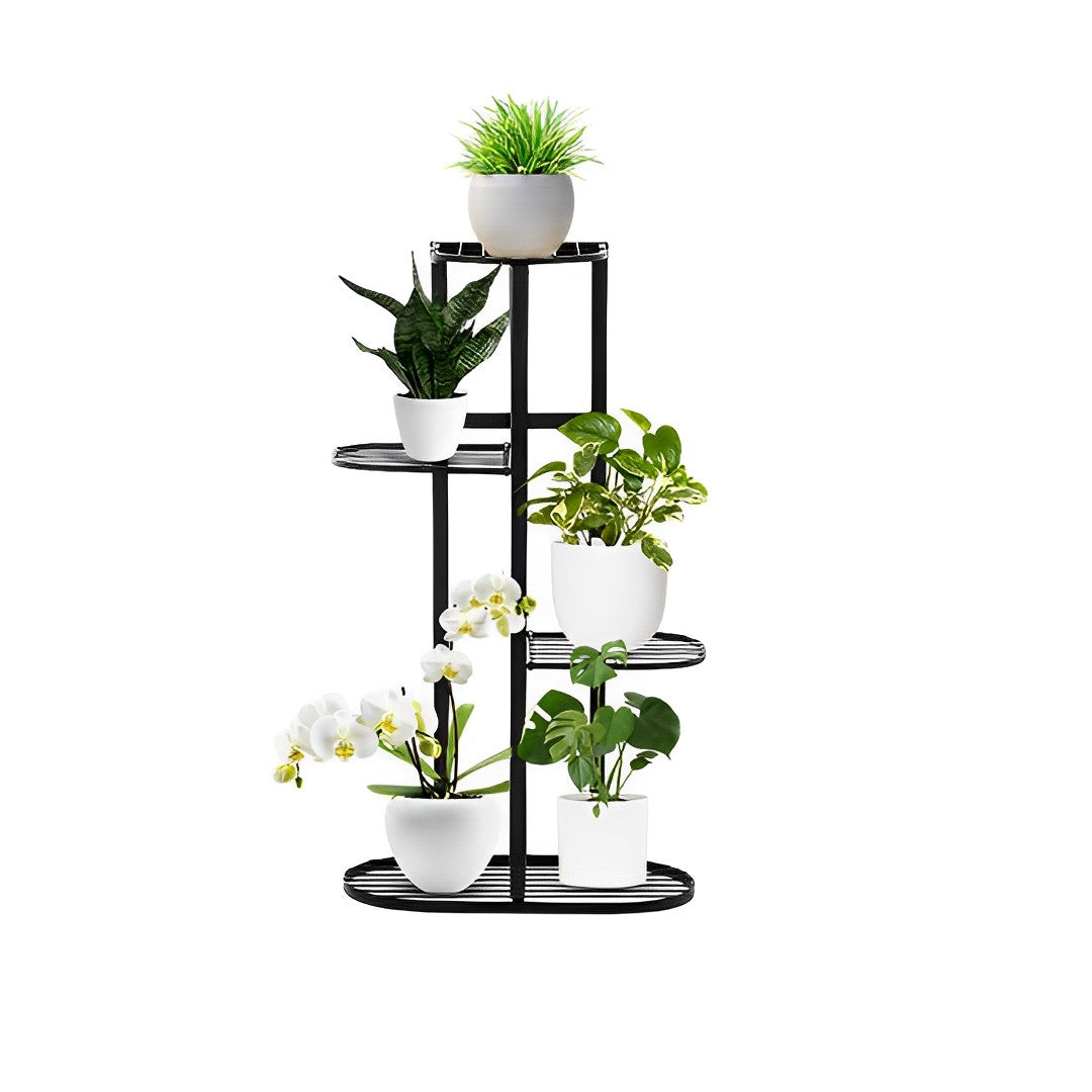 4 Tier Black Metal Plant Rack