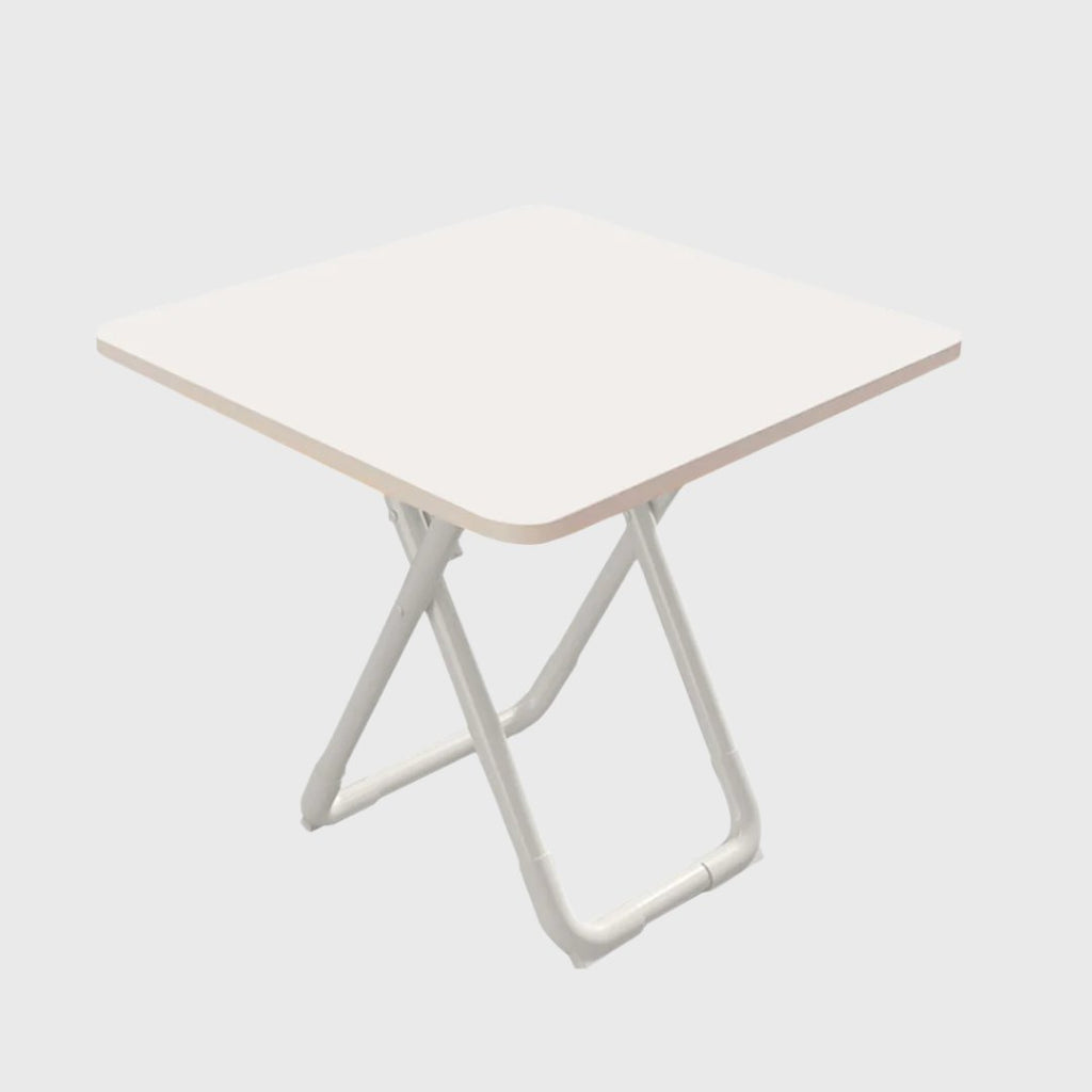 80cm White Square Table with White Legs