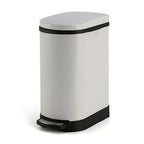 Foot Pedal Stainless Steel Trash Bin 10L U White