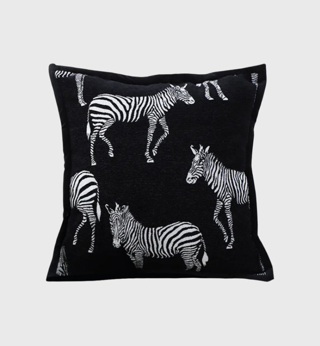 SOGA 50cm Throw Pillow  Black Light Luxury Zebra Square Pillow for Home Decor