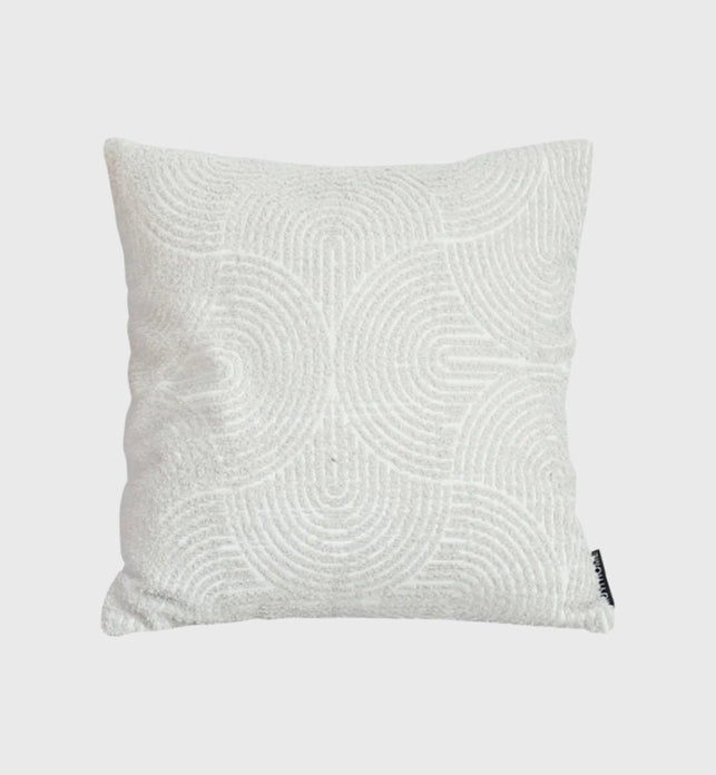 50cm Throw Pillow Off White Lumbar Embroidered