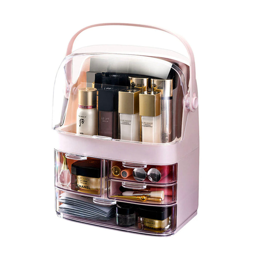 3 Tier Pink Countertop Cosmetic Storage Organiser