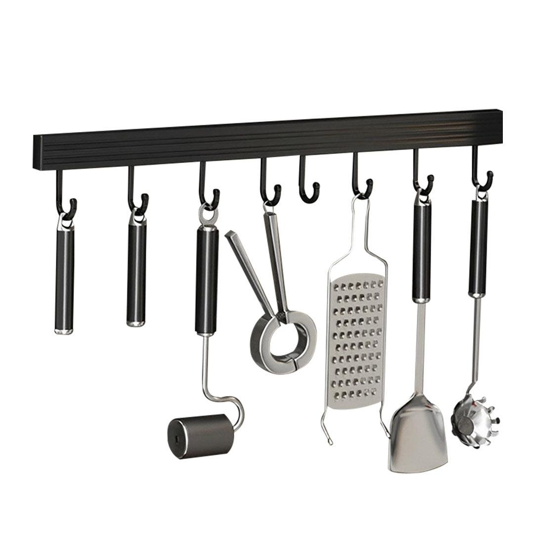 41cm Wall Mounted Kitchen Utensil Storage Rack Hooks