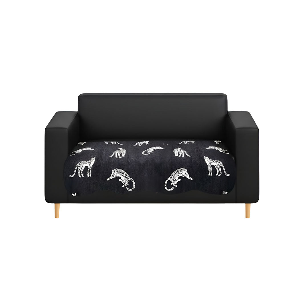 SOGA Two-Seater Black Leopard Print 90x160cm Throw Blanket Sofa Cover