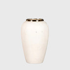 SOGA 30x19cm Plain White Medium Ceramic Flower Vase Elegant Living Room Home Decor
