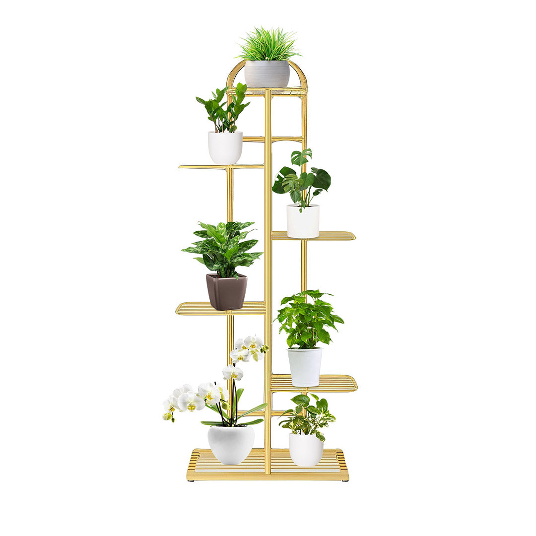 6 Tier Gold Metal Plant Flowerpot Display Rack