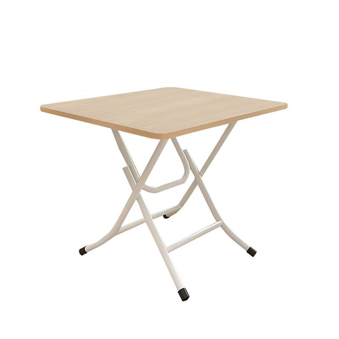Wood-Colored Square Dining Table Portable