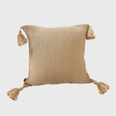 SOGA 50CM Light Brown Pillow with Tassel Accents Rizzy Transitional Cover Throw Pillow