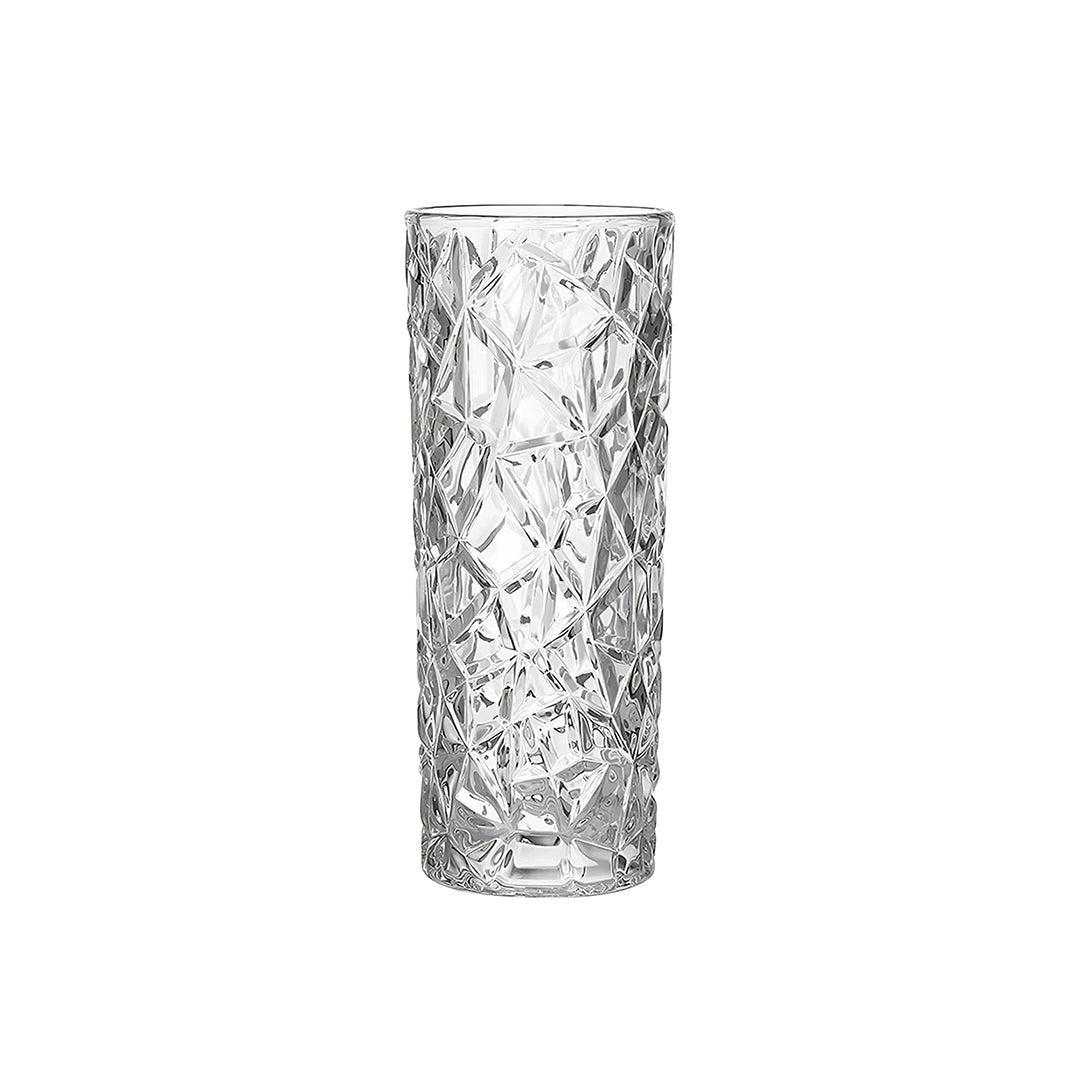 30cm Sleek Clear Glass Vase Elegant Wide Crystal