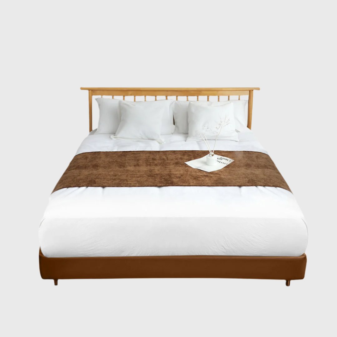 70cm Brown Vintage Bed Scarf Runner Bedding Tail Pad Flag For Home Hotel Set of 3