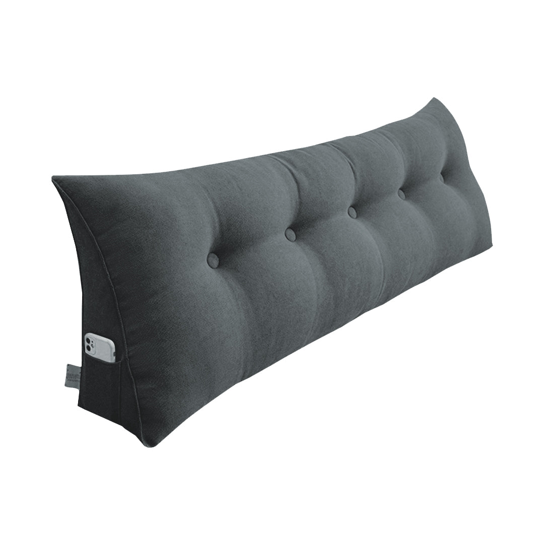 180cm Dark Grey Wedge Bed Cushion