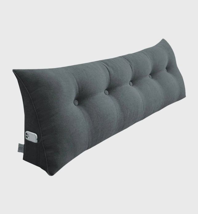 SOGA 180cm Dark Grey Triangular Wedge Bed Pillow Headboard