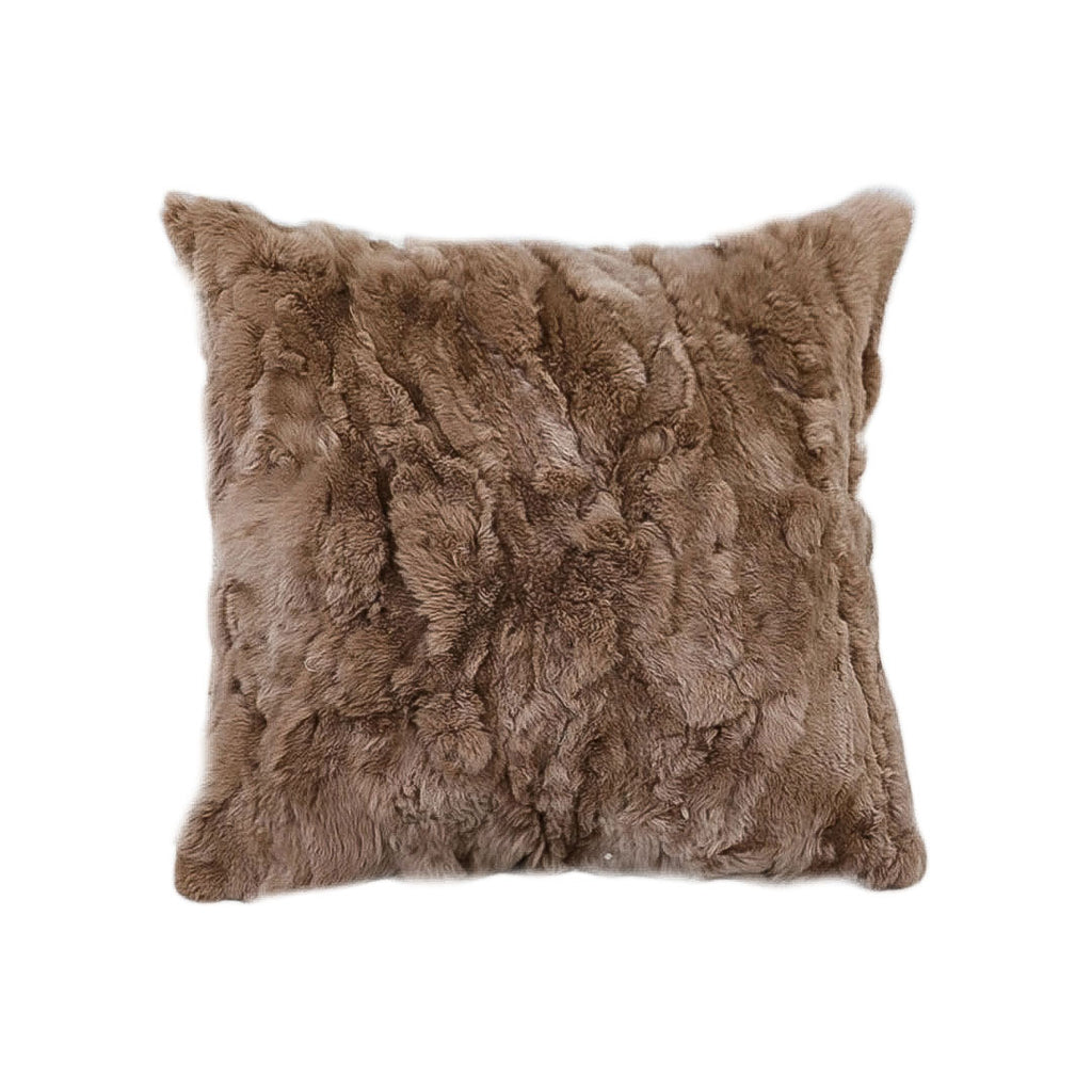 SOGA 50cm Luxurious Brown Faux Fur Plush Textured Throw Pillow