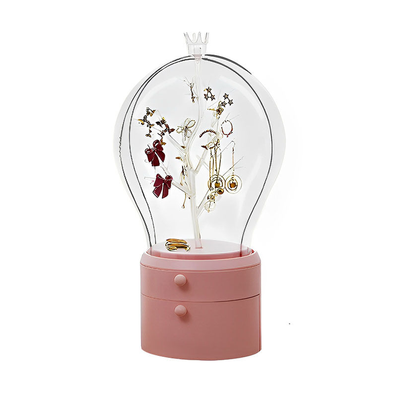 Pink 360 Degree Rotating LED Light  Jewelry Storage Organiser