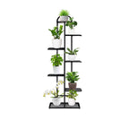 7 Tier Black Metal Plant Flowerpot Display Rack